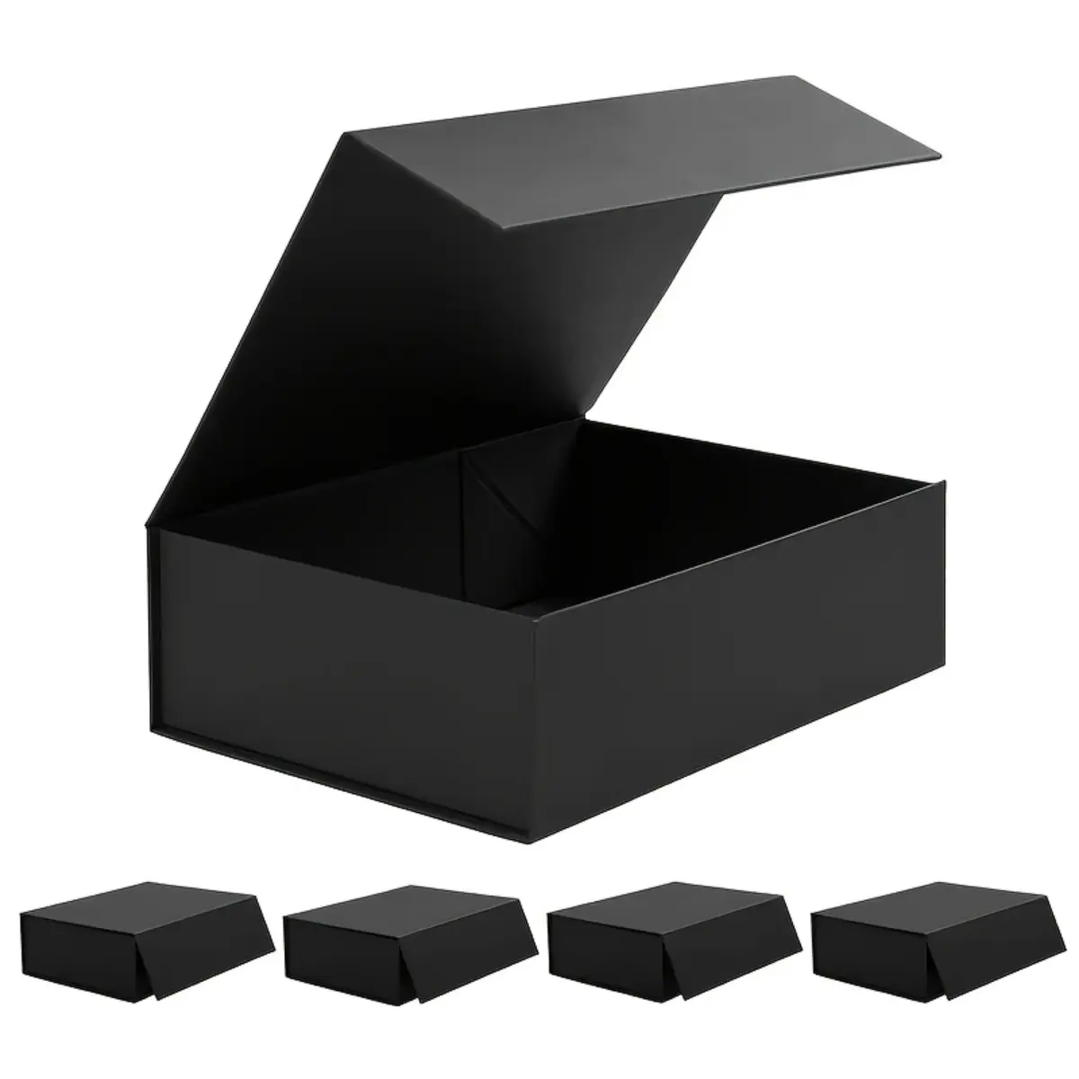 Elegant Black Foldable Magnetic Gift Box Design, Large Sturdy Flip Top Storage Packaging Box for Wedding Gift Boxes, Birthday Favor Boxes, Christmas Present Boxes, Party Treat Packaging Wrapping Box