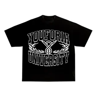 BLACK “YOUFORIA UNIVERSITY” GRAPHIC TEE