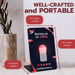 Yelp Review Smart Stand – NFC Tap Card by Swift Reviews for Instant Feedback & SEO Boost!