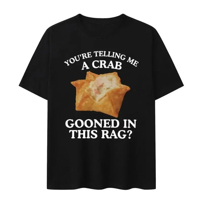 Men's Funny Crab Meme Graphic T-Shirt, Casual 100% Cotton Crewneck, Breathable Shortsleeve Everyday Top, Basic, Classic, Menswear, Round Neck, Tee, Stylish, Go‑To Casual Tee