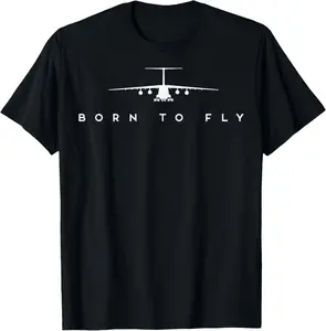 100%cotton Born To Fly - C-17 Globemaster Pilot T-Shirt