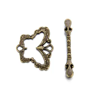 Adabele 20 Sets Butterfly Toggle Clasp, T-Bar Jewelry Closure, 28mm (1.1 Inch), Tarnish Resistant Antique Bronze, MC-AF59