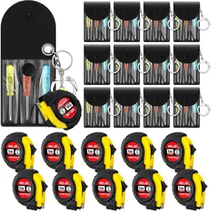 24 count Mini   Tape Measure Keychains Set Mens  Bulk Retractable for Adult Xmas Tool Birthday Party