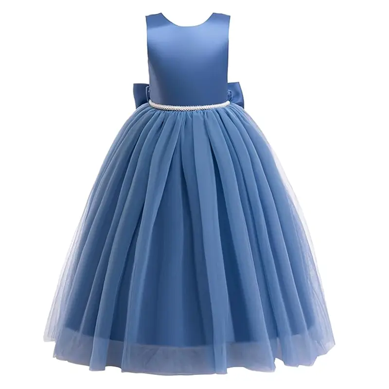 childrens royal blue bridesmaid dresses Cinderella Couture Big Girls Royal Blue Ivory Chiffon Flowers Tulle Junior Bridesmaid Dress 8-14, Size: 8 main image 1