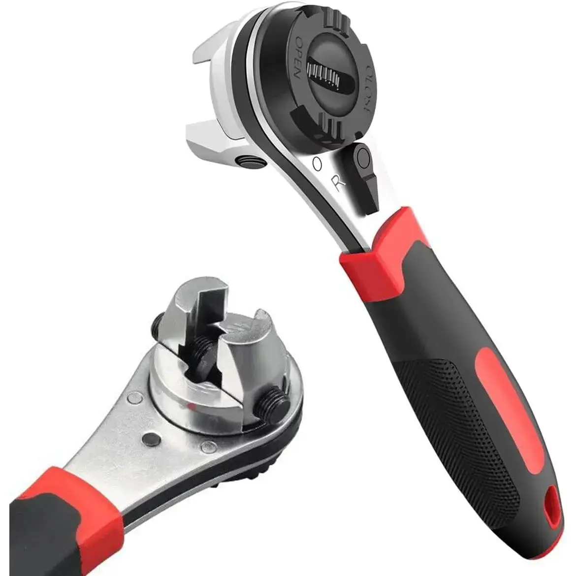 6-22mm CR-V Steel Adjustable Ratchet Wrench, Portable Hand Tool with Rubber Non-Slip Handle, Powerful Jaw, Smooth Reversible Ratchet, Multifunctional Ratchet Wrench, Ratcheting Wrench Tool