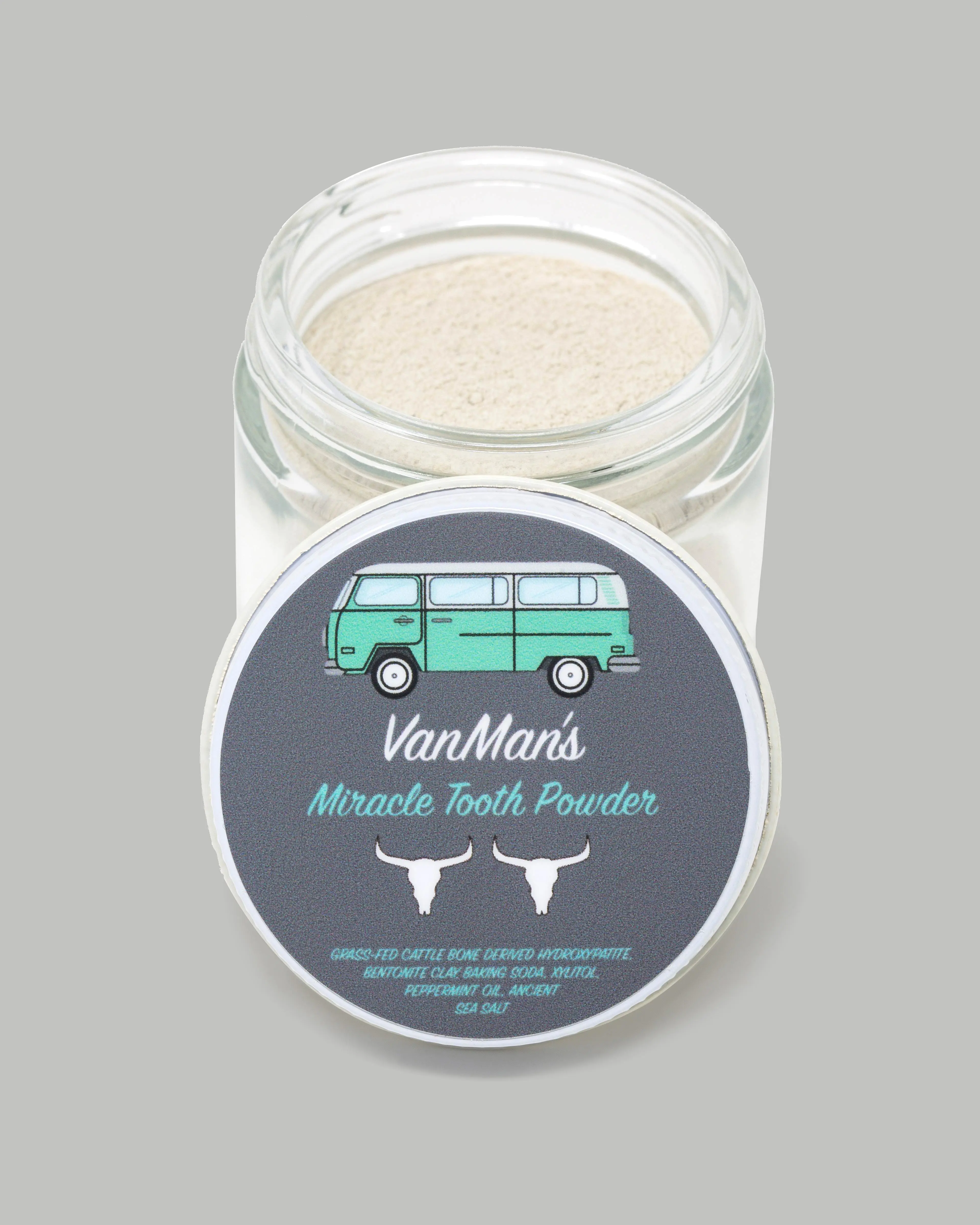 VanMan’s Miracle Mint & Bone Mineral Tooth Powder - With Hydroxyapatite & Clay - Natural Formula