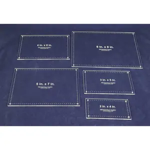 5 Piece Set Rectangles 2x4, 3x5, 4x6, 5x7,6x8-1/8 Inch Thick Acrylic