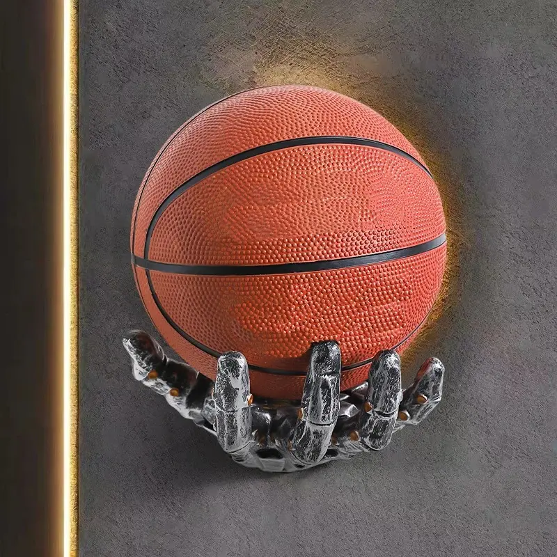 Creative Robotic Arm Wall Mounted Ball Rack, Basketball & Football Storage Holder, Futuristic Space Saving Sports Organizer, Aesthetic Living Room Decor Ornament Trendy Viral Home Gift for Sports Fans