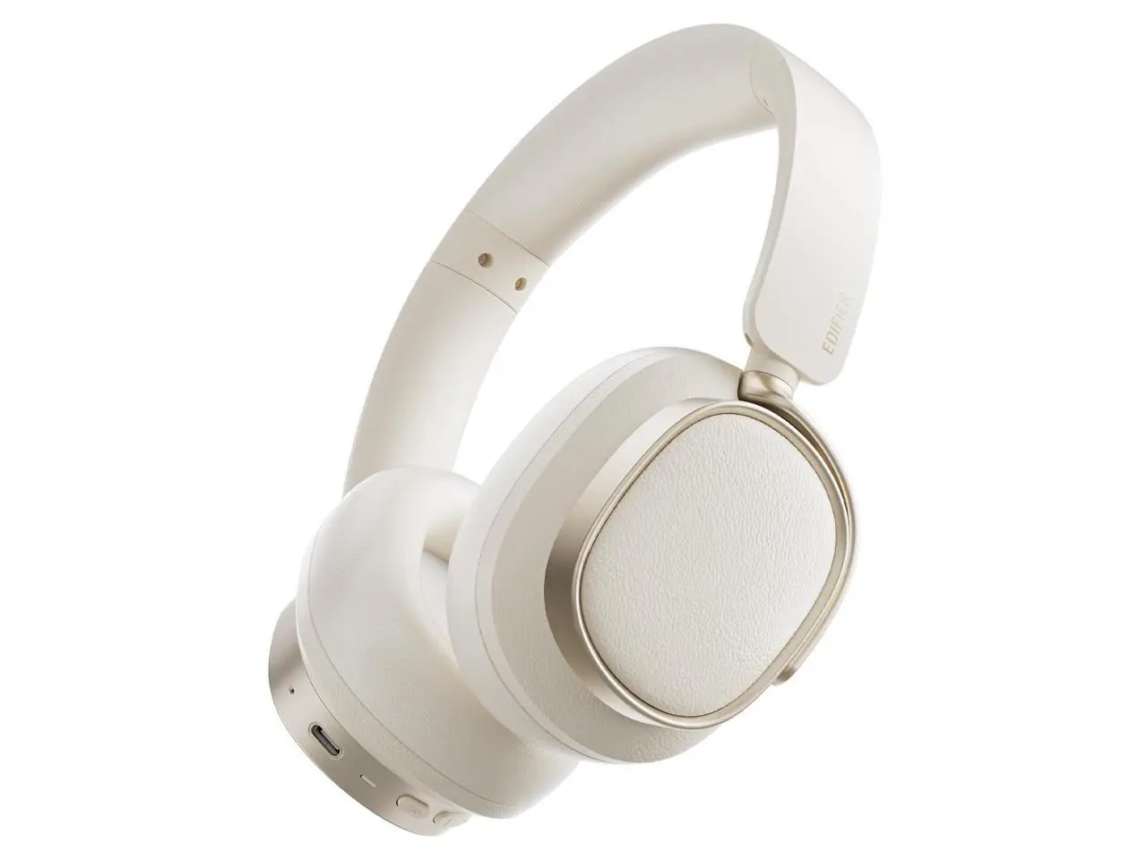 Edifier Active Noise Cancelling Headphones, Over Ear Bluetooth Headset, 92H Playtime Wired & Wireless Hi-Res Audio Certified, Fast Charging Clear Calls for Home Office Travel - Ivory