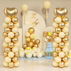 2025 Upgraded Balloon Column Stand Kit, 7 Feet Height Adjustable Balloon Tower with Reusable Metal Telescopic Design for Graduation, Wedding, Baby Shower & Birthday Party Decor Decoration