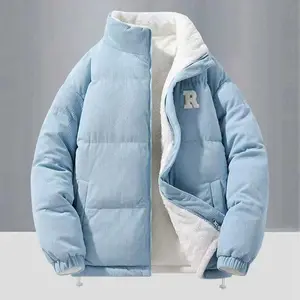 Reversible Stand Collar Jacket DQC5301, Unisex And Versatile, Made of Corduroy, Featuring an Elastic Hem And Cuffs, a Structured Stand Collar, Trendy And Unique Design, Comfortable Movement, New Arrival for The Season, Soft And Skin-Friendly Fabric