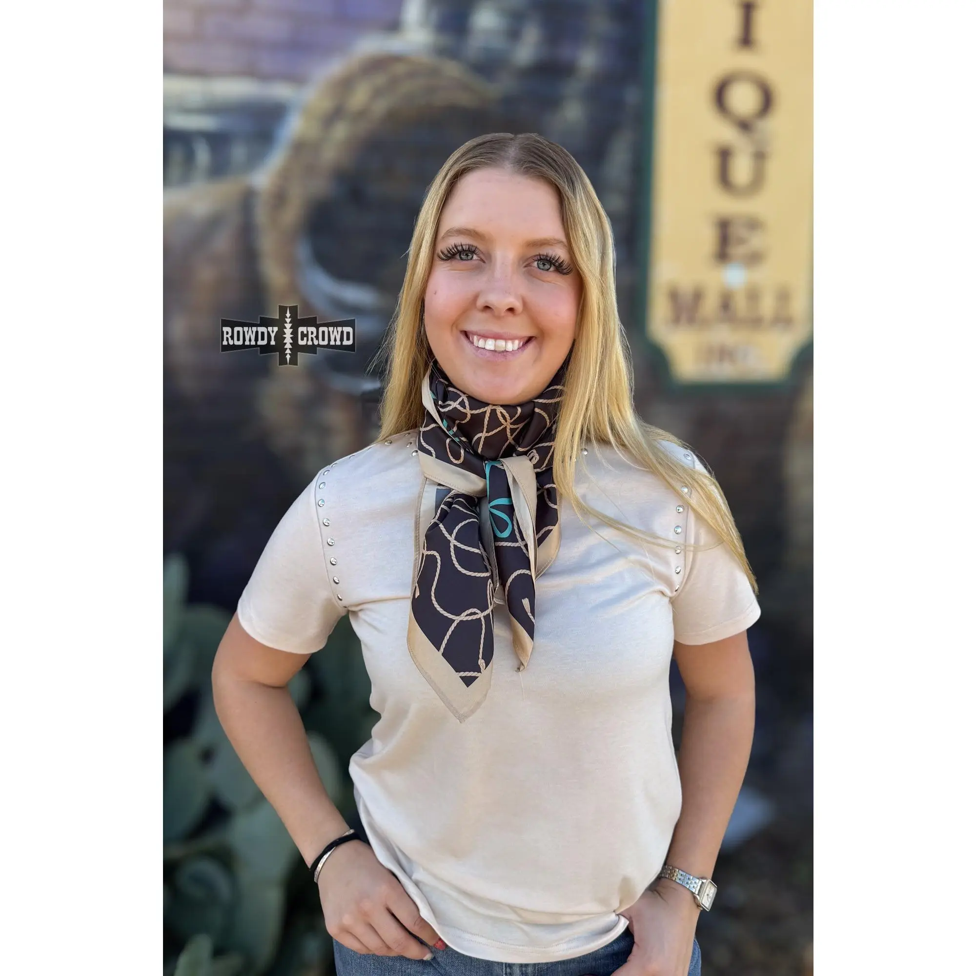 Rhinestone Cowgirl Wild Rag | Western Silk Scarf Cowgirl Neck Scarf