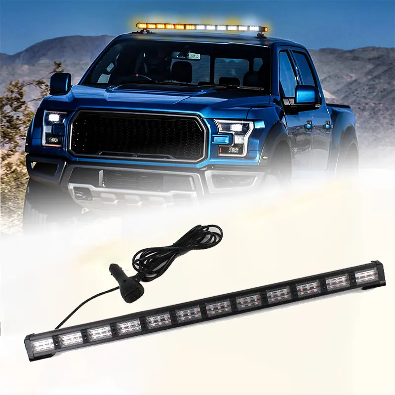 Switchable Colors Light Bar, Amber-White  Windshield Visor Lights Dc 12-24v Take Down For Trucks Construction Vehicles
