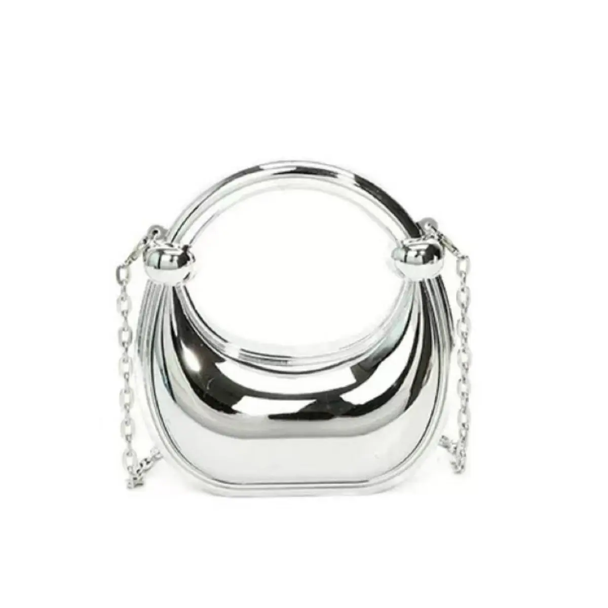 Women's Chic Large Glossy Acrylic Laser Dumpling Box Bucket Bag - Portable Casual Crossbody Shoulder Bag with Magnetic Buckle, Ideal for 2026 Summer Daily Use, Do Not Wash, Daily Use Bags, Contemporary Women's Crossbody & Shoulder Bags