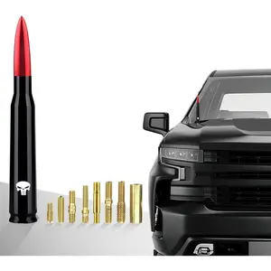 New Upgrade Car Truck Bullet Antenna for GM Chevy Silverado 1500 2500 3500 HD Avalanche GMC Sierra 1500 2500 3500 Denali Heavy Duty Pickup Trucks Accessories (Red)