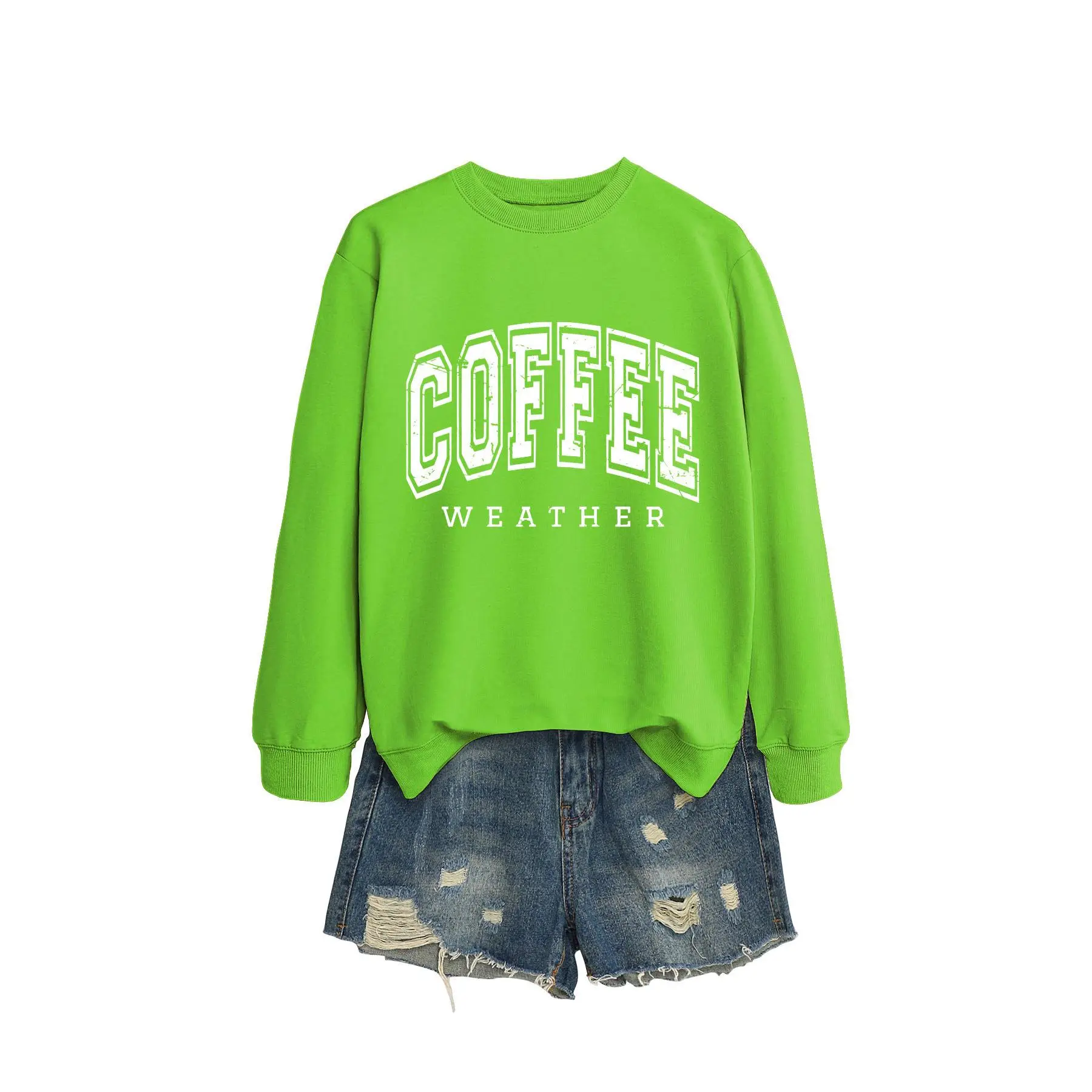Fluorescent green hoodie (white color im