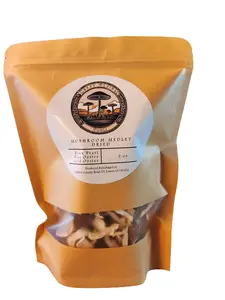 Great Plains Fungi Dehydrated Mushroom Medley: Black Pearl, Blue Oyster and Gold Oyster, 2oz Refill Pouch - Dry Flavor