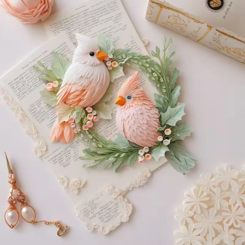Thanksgiving Bird and Berry Wreath Mold, Fondant Mold, Thanksgiving DIY Molds, Silicone Casting Mould for DIY Chocolate, Fondant, Cake Decoration, Resin, Clay, Plaster Crafts - Making Wreaths, Thanksgiving, Christmas Decorations, Jewelry Casting