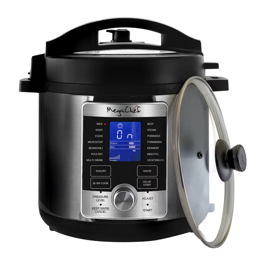 MegaChef Stainless Steel Pressure Cooker, Stovetop Pressure Canner with Secure Locking Lid, Heavy Duty Stainless Steel Cooking Pot for Beans, Meat, Vegetables, Soups, Stews and Everyday Home Cooking
