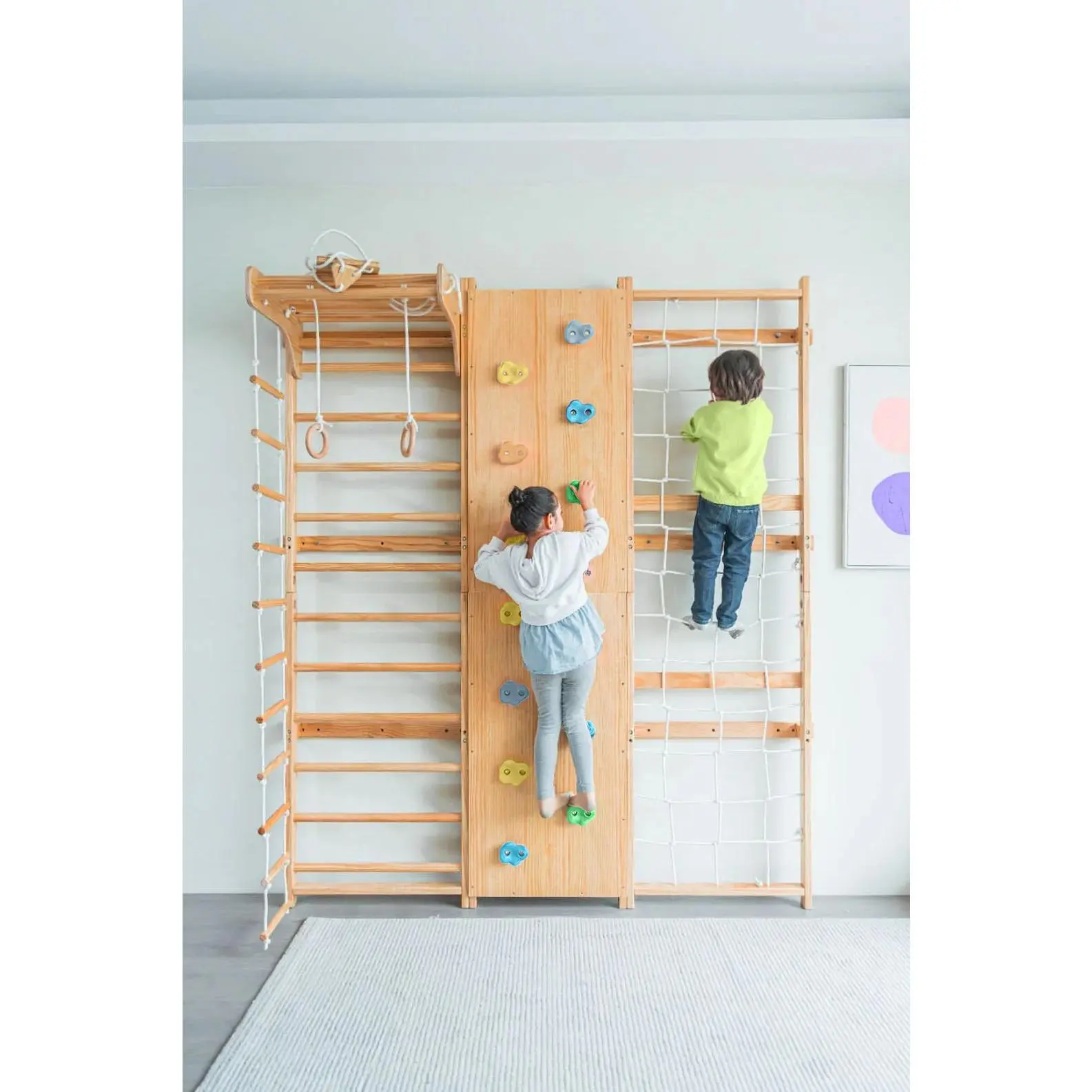 Walnut | Swedish Ladder Jungle Gym - Wall Mounted
