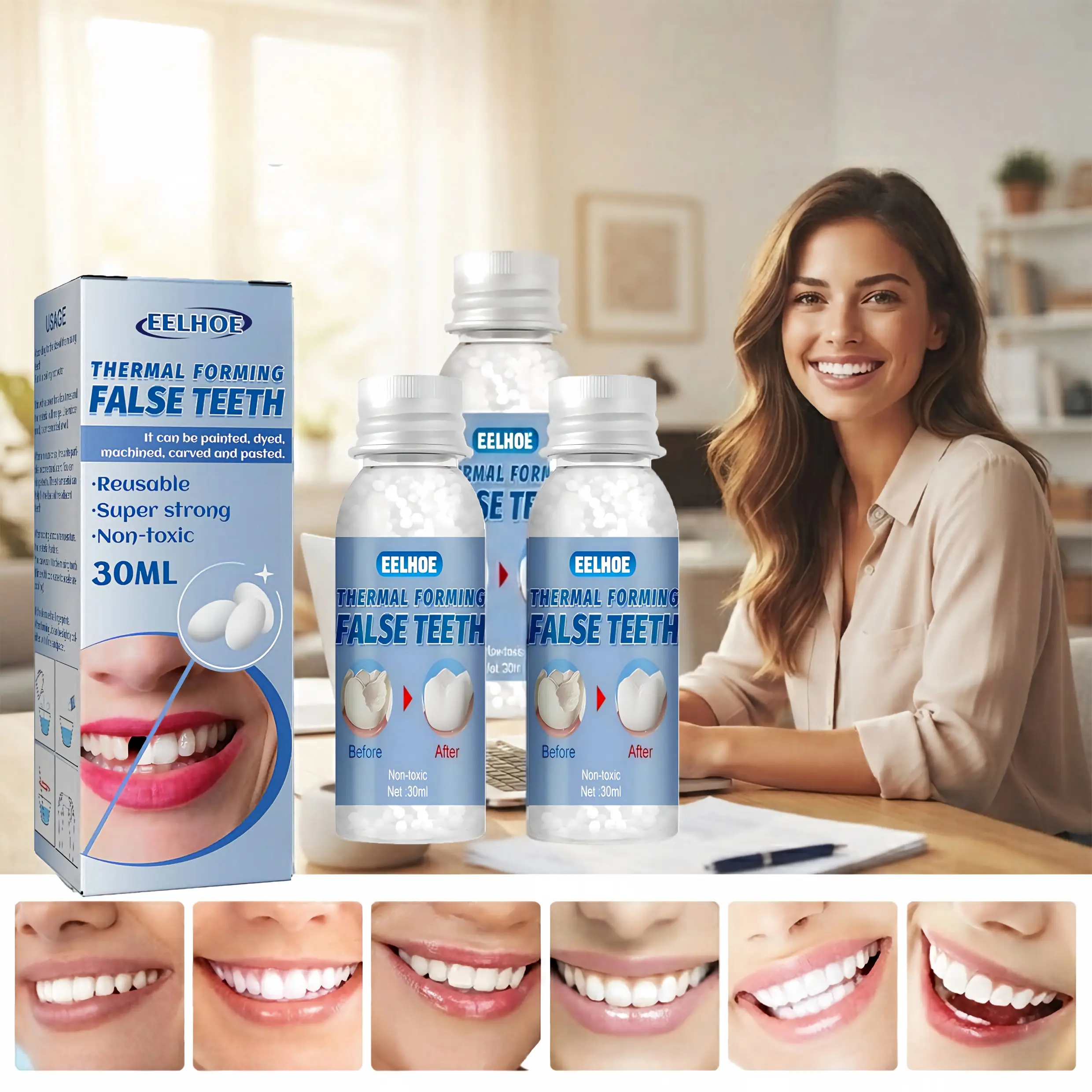 【BUY 2 GET 1 FREE】Home Teeth Whitening Gel System, Gentle Enamel-Friendly Formula, Beverage Stain Remover, Portable Oral Cosmetic Treatment for Adults, Ideal for Party & Date Night Smile Makeover
