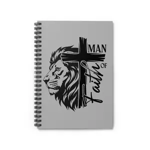 Man of Faith Christian Spiral Notebook, Ruled Journal Drawing Sketchbook Dotted Journaling Kit Drawing Paper