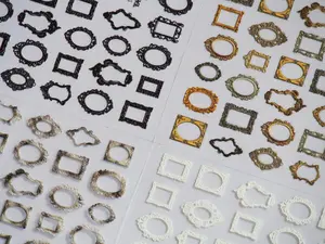 Vintage Embossed Frames Sticker Nail Art
