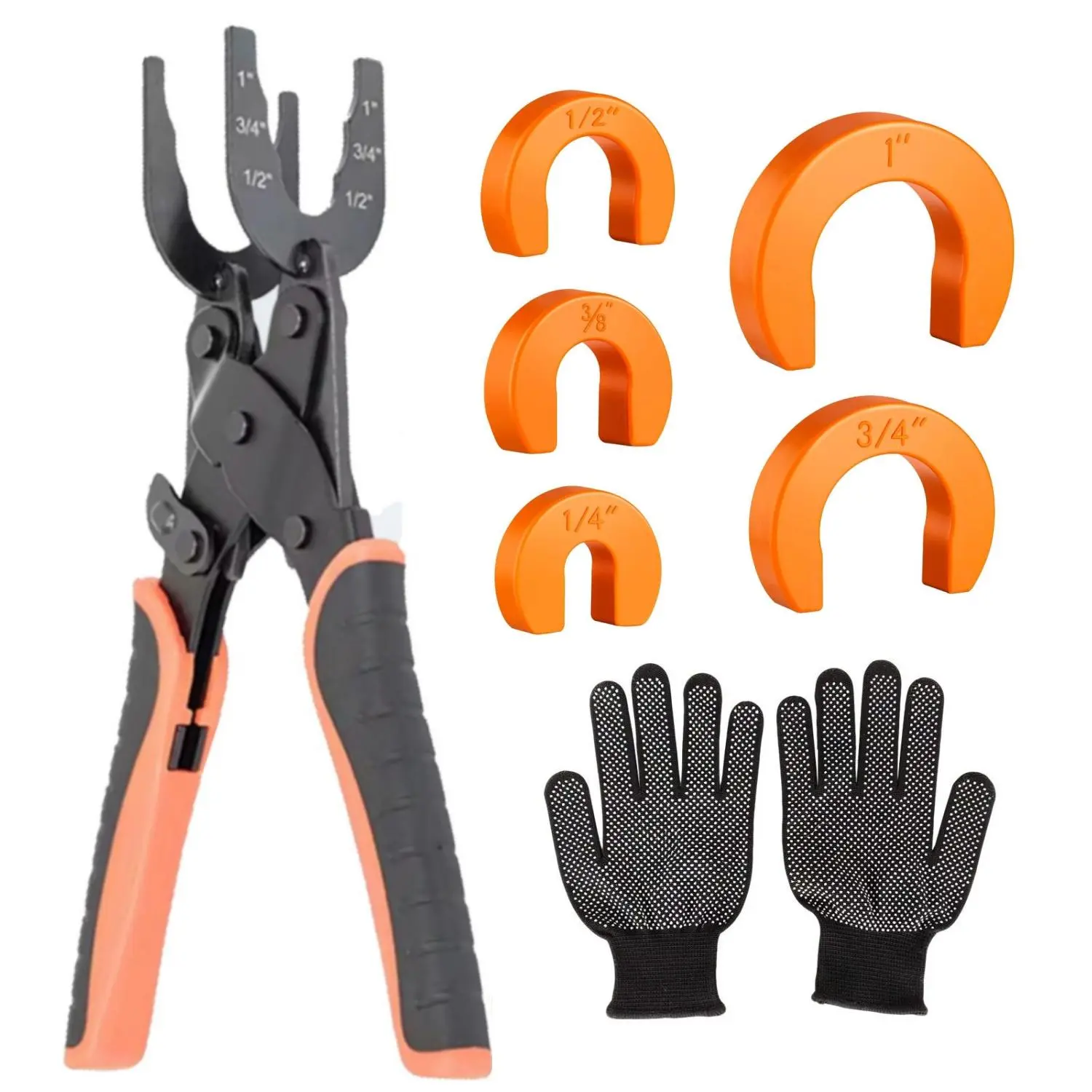 crq-02 Push to Connect Removal Tongs, Hand Tool for 1/2"-1" Push-In Fittings, Disconnects PEX, PVC, CPVC & Copper Pipes in Hydronic Heating, Water Plumbing