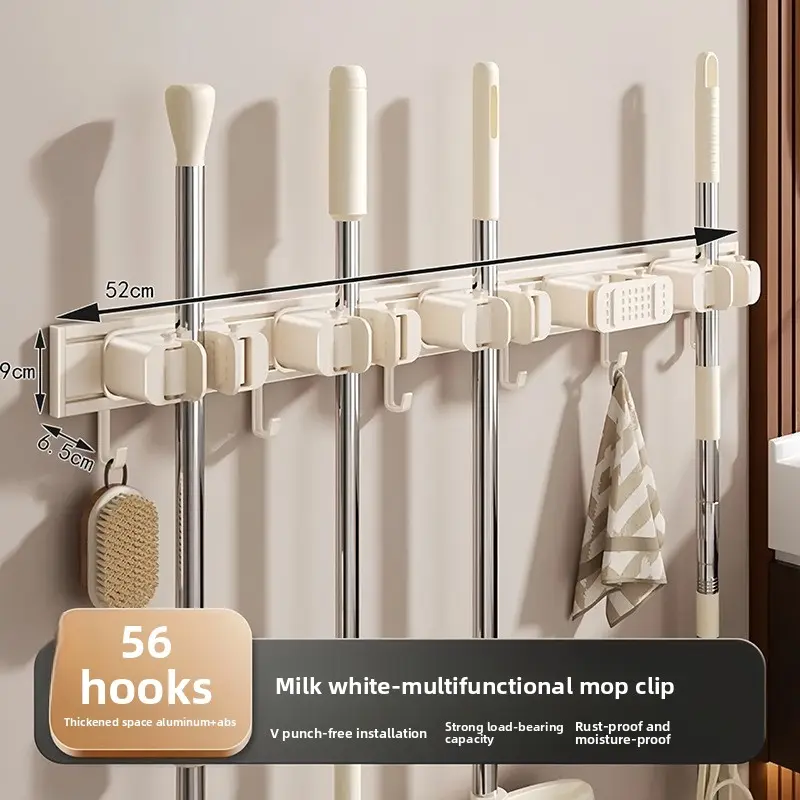 Milky white 5 clips 6 hooks