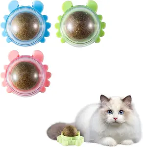 Natural Catnips Cat Wall Stick-on Ball Toy Treat Healthy Natural Removes Hair Ball to Promote Digestion Cat Snack