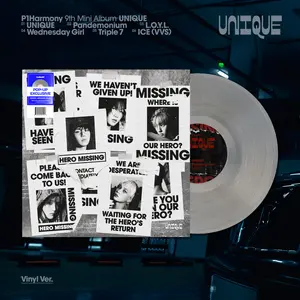 P1Harmony – UNIQUE (9th Mini Album) [Vinyl] [POP-UP Exclusive] | Official 12" Clear “SHINY ARMOR DISC” LP + 24×36 Poster + Insert | Vinyl Exclusive SOB Ver. Photocard (Random) | P1ece Collector
