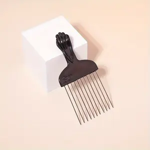 1pc Steel Needle Comb, Oil Hair Comb, Metal Stainless Steel Highlight Comb, Hairdressing Comb, Fist Insert Comb, Fork Comb, Straight Tooth Comb for Straightening Styling & Detangling Hair