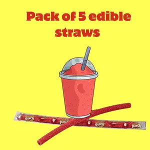 SOUR PUNCH: SIP-N-CHEW (CHERRY 5 EDIBLE STRAWS)