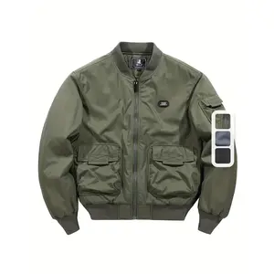 Men's Multi-pocket Padded Bomber Jacket, Casual Warm Wear For Fall And Winter