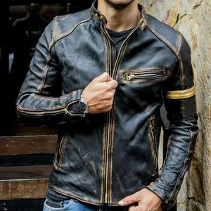 Men’s 2025 Autumn PU Leather Motorcycle Jacket — Street Style, Casual Stand-Collar Retro Biker Bomber Outerwear (5XL), Menswear Tops