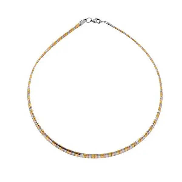 Stately Steel 17" 6mm Omega Chain Necklace