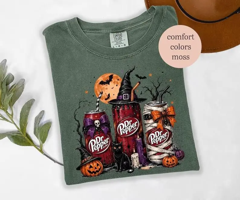 Dr Pepper Halloween T-Shirt , Spooky Soda Themed Graphic Tee, Halloween Tshirt , By The Mug Club