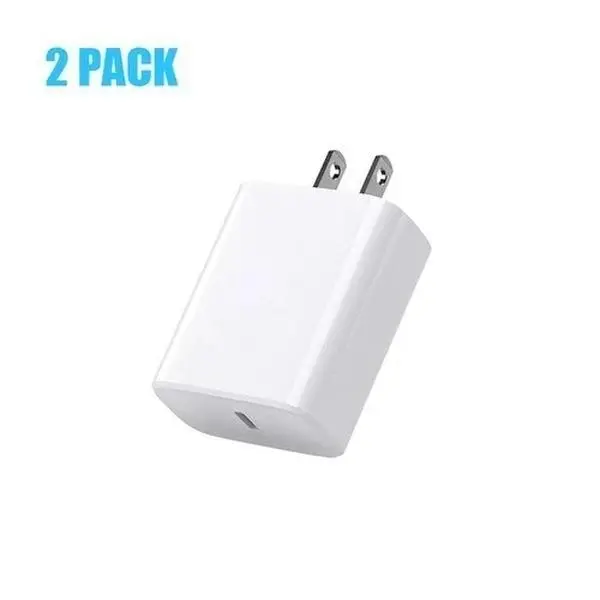 2-Pack 20W USB-C 3.0 PD Portable Fast Charger with Integrated Safety Protection, for Mobile Digital Devices, Compatible with iPhone 17/16/15/14/13/12/11 & Samsung Charging Needs