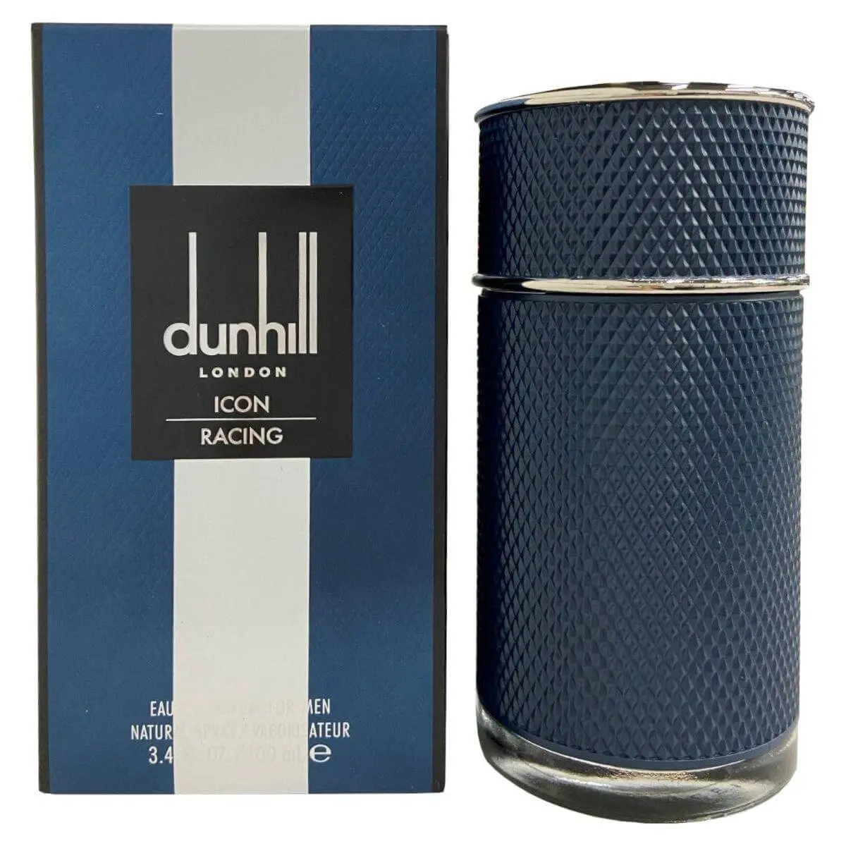 Dunhill Icon Racing Blue EDP Spray for Men, 3.4 fl oz Luxury-Inspired Fragrant Modern Non-Sweet Woody Aromatic Fragrance with Sea Salt-Woody Sandalwood Blend, Boxed New-in-Box Men's Fragrance, Luxury-Inspired Men's Fragrance
