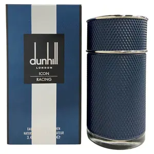 Dunhill Icon Racing Blue EDP Spray for Men, 3.4 fl oz Luxury-Inspired Fragrant Modern Non-Sweet Woody Aromatic Fragrance with Sea Salt-Woody Sandalwood Blend, Boxed New-in-Box Men's Fragrance, Luxury-Inspired Men's Fragrance