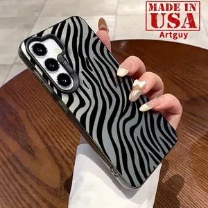 Zebra print Patterned Phone Case Compatible with Galaxy S24 Plus S25 Ultra S23 Ultra S22+ Shockproof Non Slip Military-Grade Protection Slim Cover Cellphone Protective