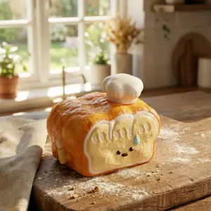 Pawtoto Baby Speechless Bread Squishy Toy Handmade Food Grade Silicon Creamy Clay Feel Soft Quick Rebound