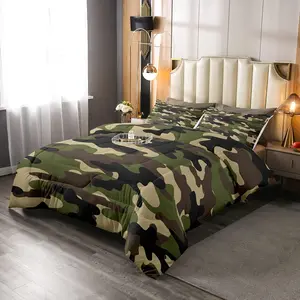 Green Camouflage Bedding Sets,Camo Comforter,Militarily Tie Dye Comforter Set,Military Themed Down Comforter Travel Friendly High Strength Washed