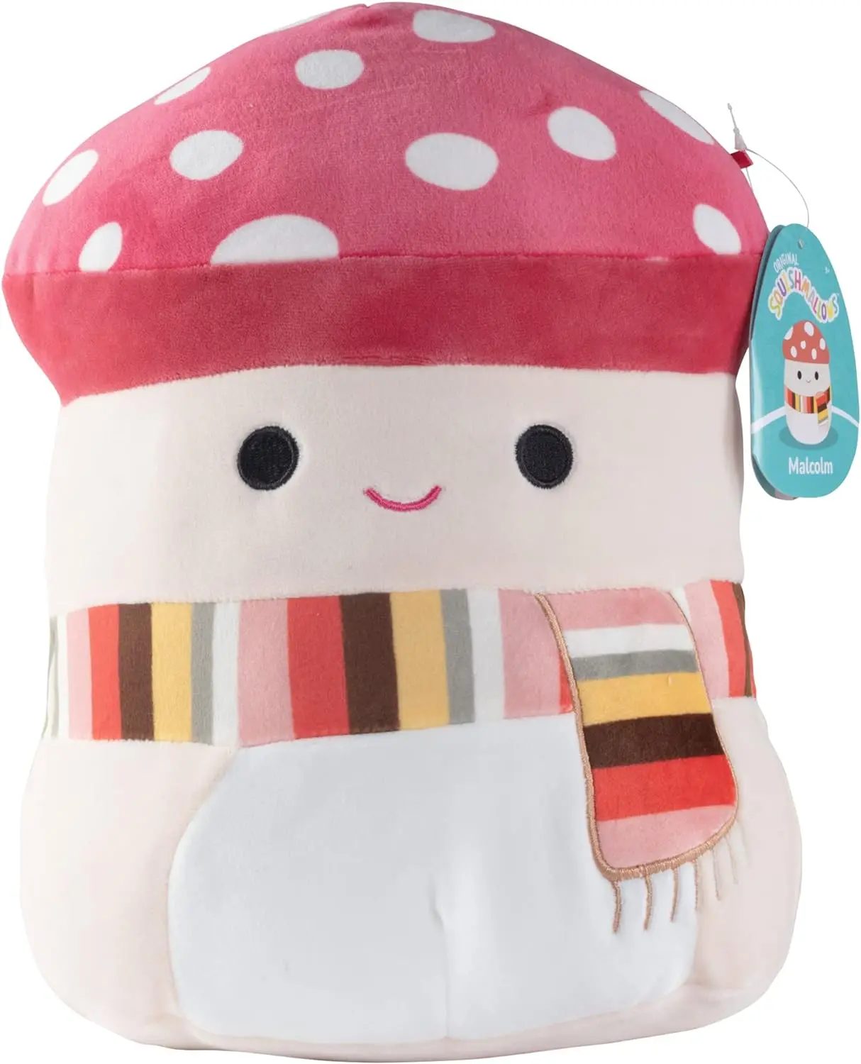 Squishmallows Original 10-Inch Malcolm The Mushroom - Official Jazwares Plush - Collectible Soft & Squishy Mushroom Stuffed Animal Toy - Add to Your Squad - Gift for Kids, Girls & Boys
