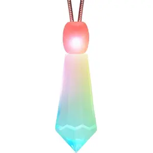 Set of 5 Mystic Crystal Light Up Necklaces with Color Change LED Pendant