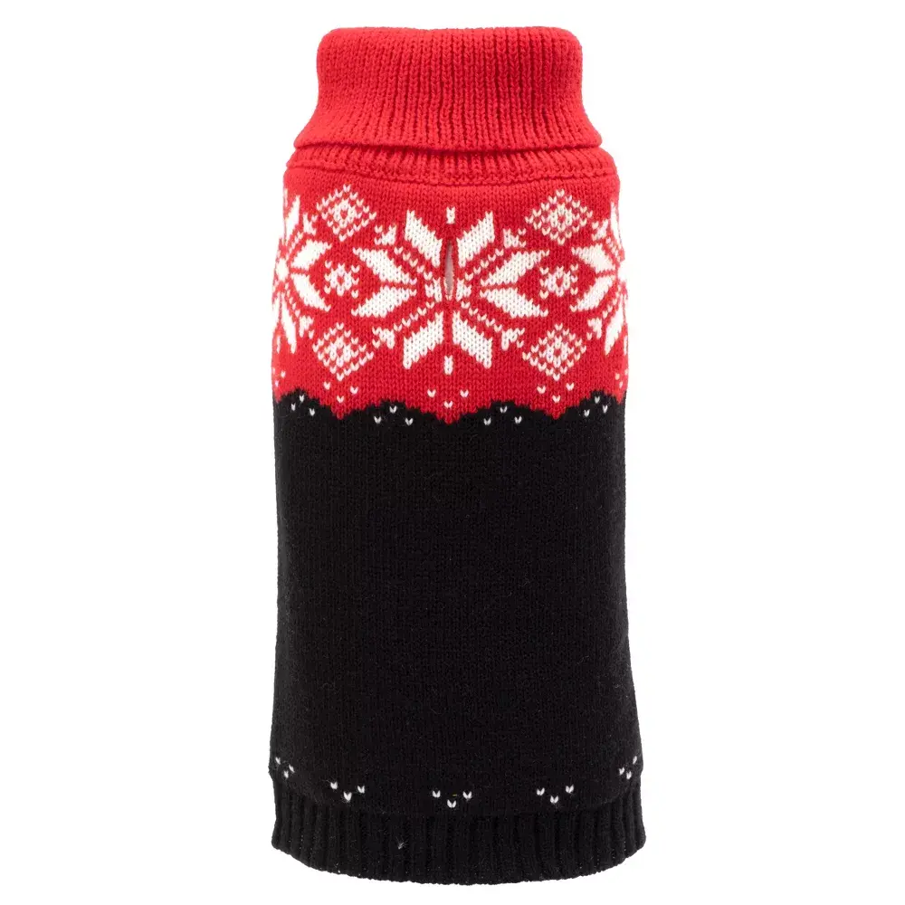 The Worthy Dog Snowtrails Pullover Sweater for Small Dogs, 9-Inches, Fabric with Comfy Fit, Button Hole Opening