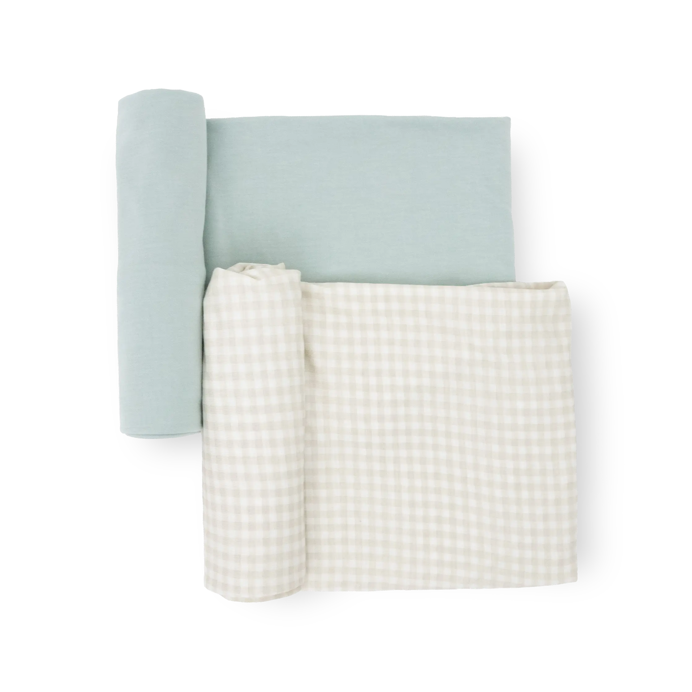 Stretch Knit Swaddle Blanket 2 Pack - Frost Green