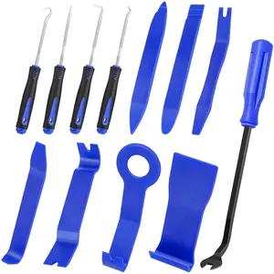 12Pcs Auto Trim Removal Tool Set, Plastic Pry Tool Kit, Prying Tool, Car Door Panel Clip Revmoal Tool, Fasteners Remover (Blue) - Home Improvement.