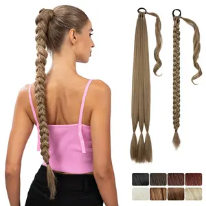 Europe and America Cross Border Wig Natural Ponytail Synthetic False Braids Winding Hair Extensions Horse Tail Ponytailhair