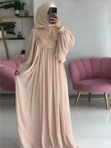 2025 Muslim Luxury Abaya Dress - Sequins & Beaded Elegant Muslim Ramadan Kaftan, Dubai Islamic Party Wear, Modesty Abaya, Lightweight Loose Robe for Women, Modesty Muslim Clothing, Abayas for Eid